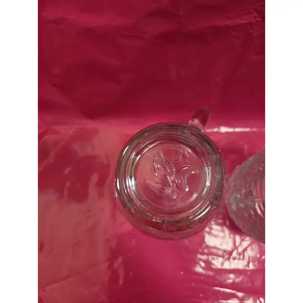 Princess House Crystal FANTASIA Floral Embossed Coffee Tea Mugs (Set of 2)